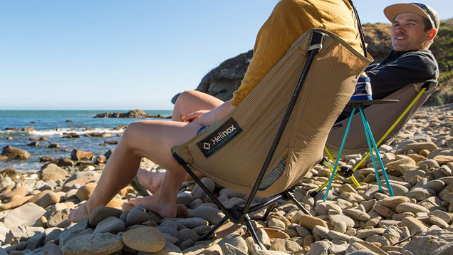The Helinox Chair Zero weighs less than a pound, packs up to the size of a water bottle, but is actually a proper chair with ground clearance.